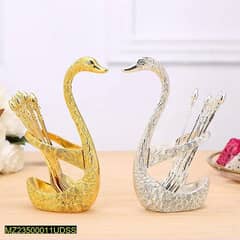 Cutlery set with swan Holder
