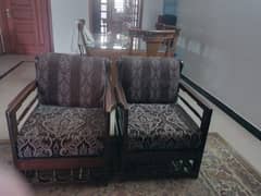 5 Seaters Sofa Pure wooden with 2 Table