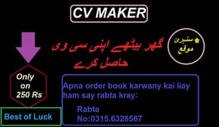 CV maker/writting only 250 Rs
