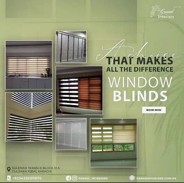 Window blinds curtains wooden roller vertical blind by Grand interiors 0