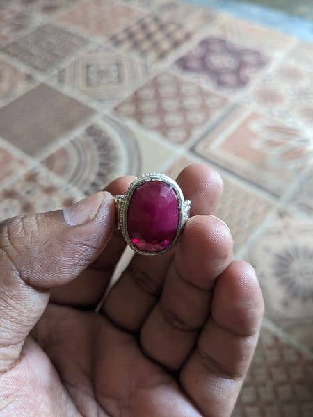 Original Ruby / Yaqoot Stone in Pure Chandi Ring 4