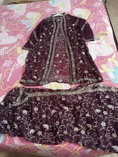 embroidered gown with heavy dupatta 0