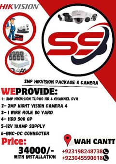 2mp Hikvision Cctv 4 camera Package