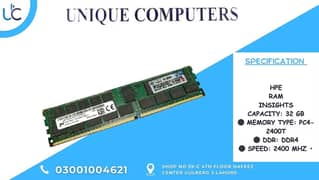 HP RAM INSIGHTS CAPACITY: 32 GB MEMORY TYPE: PC4-2400T DDR: DD