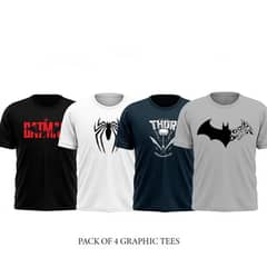 Pack of 4 Premium Printed T shirts For Men