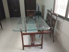 6 seater dining table with good quality wood.