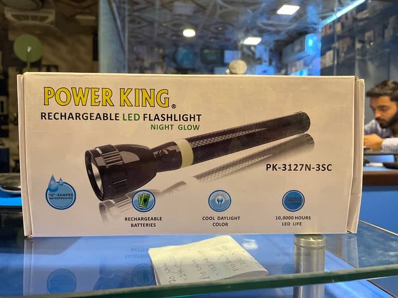 Imported UK Power King Rechargeable Led Flashlight Torch 0