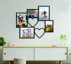 Heart Design Family Portrait 3D Art Wall Hanging MDF Frame 0