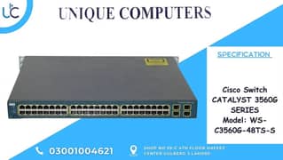 Cisco Switch CATALYST 3560G SERIES Model: WS-C3560G-48TS-S