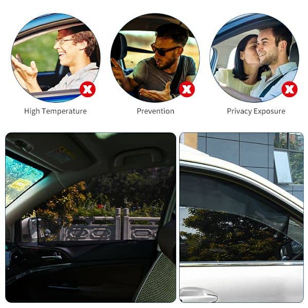 4Pcs Car Window Sun Shade Universal Vehicle Sun Protection Window 2