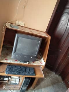 Dell Core 2 duo with monitor and desk