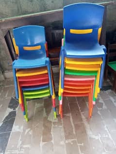 kids chair, plastic, unbreakable, different colors, total 16 chairs