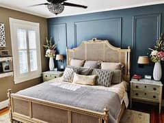 bed set/shesham wood bed/side tables/showcase/cupboard/wardrobe