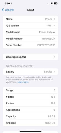 iPhone XS Max 64GB 79Health