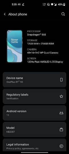 oneplus 8t+5g 12/256 gb lush condition