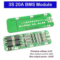 3S 20A 12V Lithium Battery Charger Protection Board Module[ BMS]