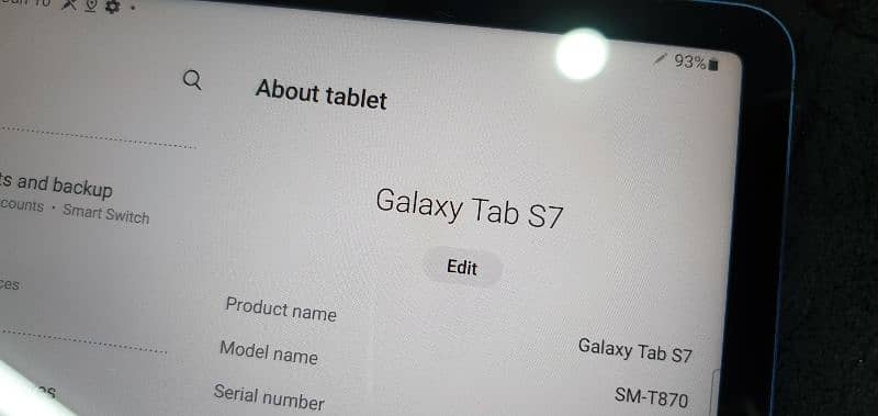 Samsung Tab S7 12gb 512gb special edition minor white spot on lcd 6