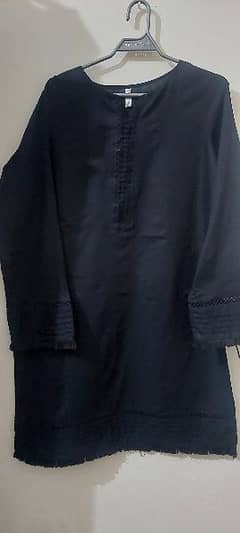 black stitched kurta