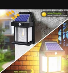 Solar motion sensor outdoor wall light