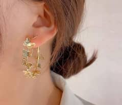 Golden Butterfly hoop earrings