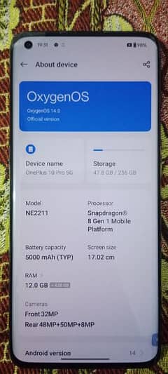 One Plus 10 Pro 5G 12gb/256 GB