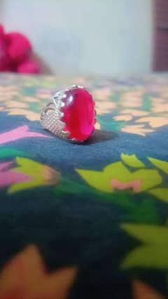 silver ring with anari yaqoot original