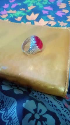 chandi ring with original anarii yaqoot 0