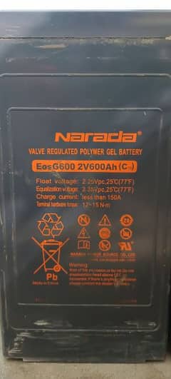 Narad 2volt 600Ah cell available for sale.