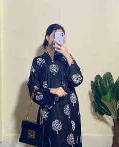 2 pics woman stitched linen printed suit 0