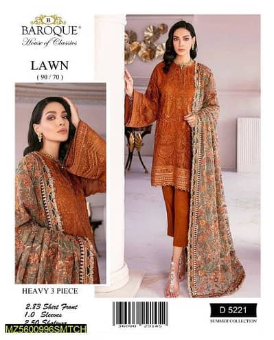 women's unstitched  lawn suit Price In Pakistan