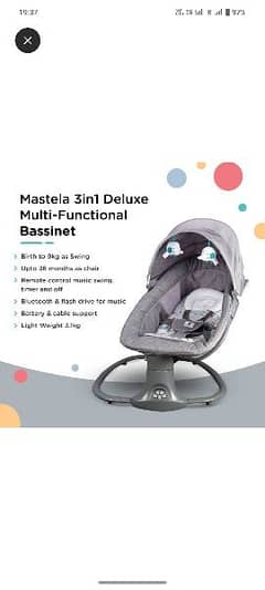 Imported Mastela 3 in 1 Baby Bassinet Complete Box with accessories