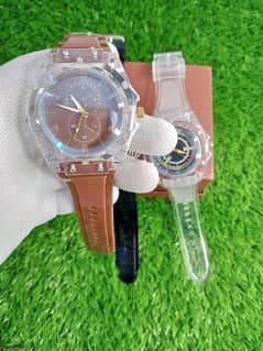 men's transparent watch