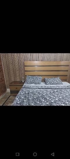 bed with side tables and mattress for sale