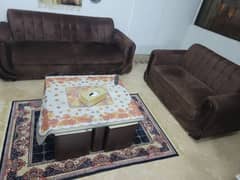 5 seater sofa set with table and 4 stools 0