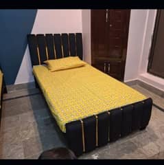 single bed, double bed, wardrobe, side table, poshish single bed