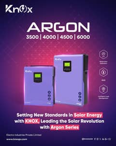 Knox Argon 4000,6000 Single Phase Off Grid Solar Inverter VMII 3/5kw