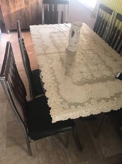 6 seater Glass top dining table 0