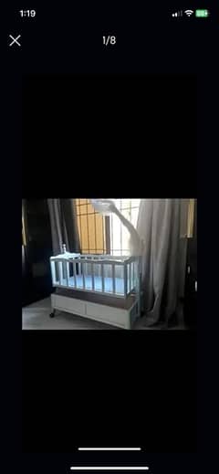 wooden swing and bed cot