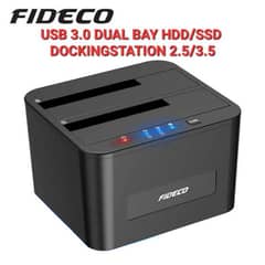 FIDECO USB 3.0 to Dual Bay SATA Hard Drive Docking Station for 2.5/3.5
