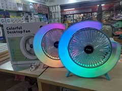 Colorful Desktop Fan Large Size USB Chargeable