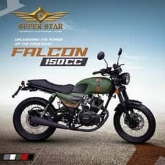Cafe Racer Scrambler Super Star Falcon 150 Green Color Bike Motorcycle