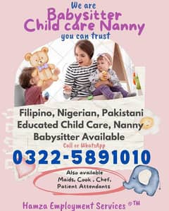 Nanny, Babysitter, Cook, Helper Childcare Driver, Caretaker، Kaam wali