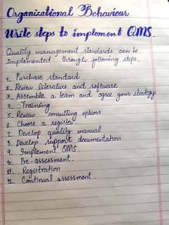 Handwriting Assignment Work