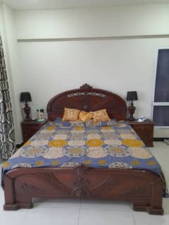 1 x double bed & 3 x single bed without mattress