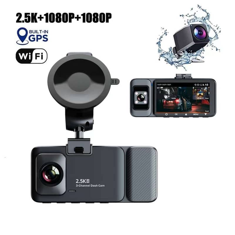 Car DVR,WDR Dash Cam,Electric Air Blower,3 Channel K02 Dash Cam 2