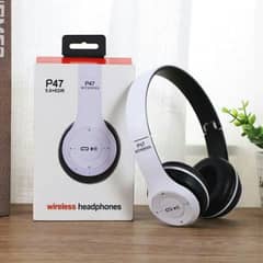 p47 wireless headphones rechargeable