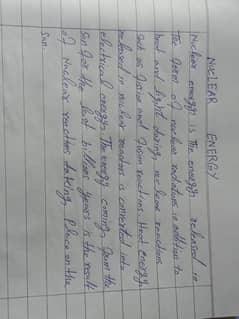 Handwriting assignment work