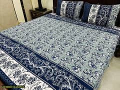 3 pic Cotton printed double bedsheets.