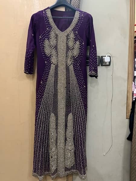 Purple colour full heavy bridal maxsi 0