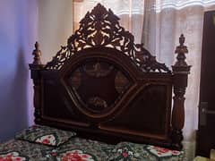 king size bed with dressing and 2 side tables